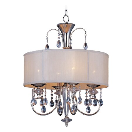 Maxim Four Light Clear Glass Polished Nickel Drum Shade Pendant 24304CLBSPN